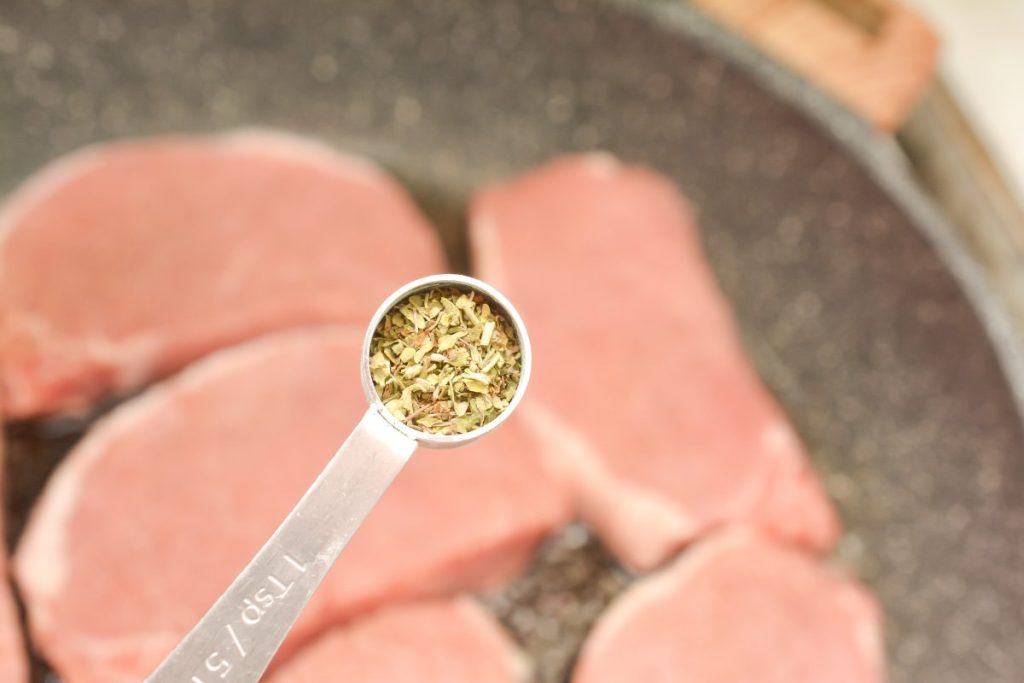 seasoning the pork chops